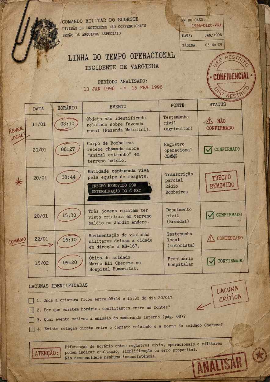 Linha do tempo do caso Varginha